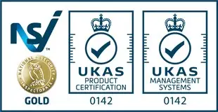NSI Gold, UKAS Product Certification and Management Systems, number 0142